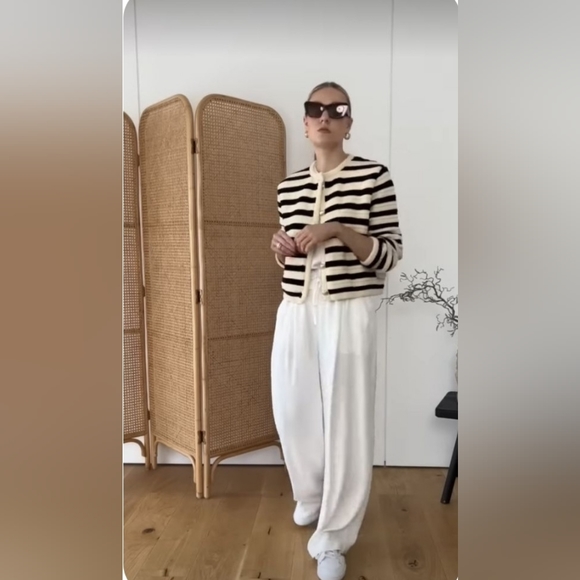 GAP Striped Blazer Jacket Zip Front w/ Pockets Textured  Size 14 - EUC!~ - Picture 6 of 13